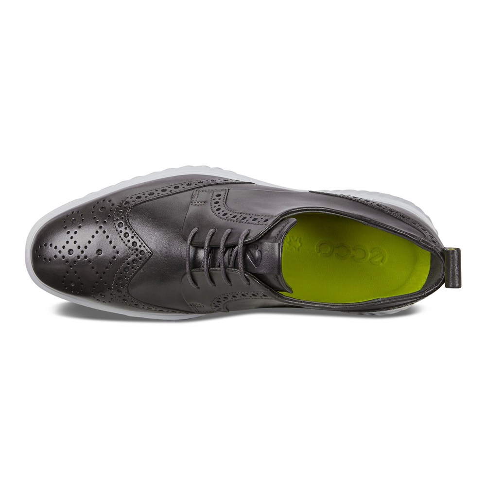 ECCO Mens Brogue Shoes Dark Grey - St.1 Hybrid Lite Wingtip - SLU-716324